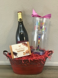 Birthday Wine Party Davenport Florist - Same Day Flower Delivery - Flower Power 